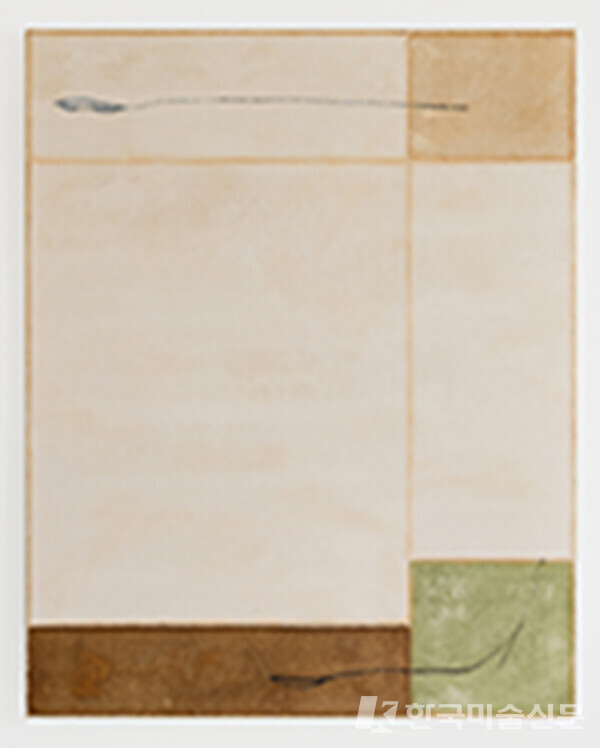 Serenity 23-100-033, 90.9x72.7cm, Hanji, mixed media on canvas, 2023. 출처 갤러리 조은